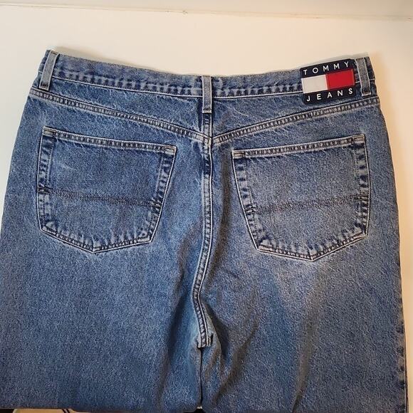 Vintage Tommy Hilfiger Y2K Denim Jeans Medium Wash Large Logo Men's Sz 40/32 - Picture 6 of 16